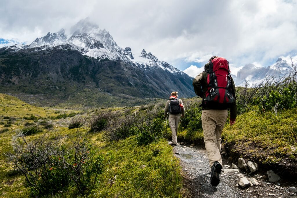hiking with gear, layer clothes