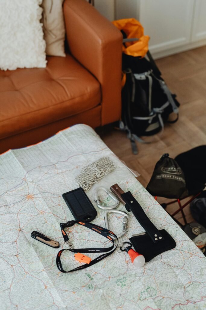 Gathering gear for the hike while planning