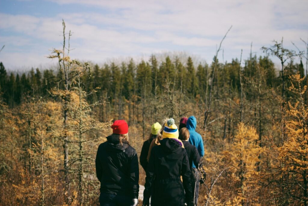 group hiking
